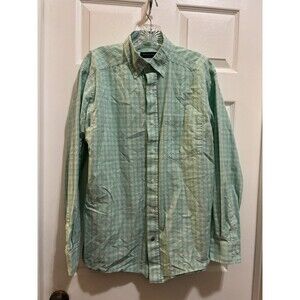 Ariat Pro Series Shirt Mens M Green White Plaid Long Sleeve Button Down Casual